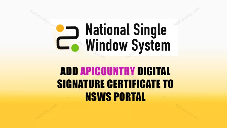 Digital Signature for NSWS Portal
